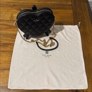Kate Spade Black Quilted Heart Crossbody Bag